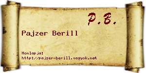 Pajzer Berill névjegykártya